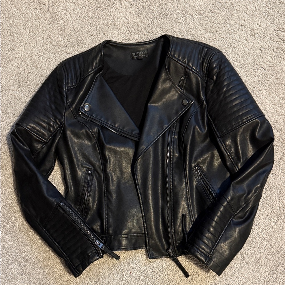 Topshop Black Leather Jacket